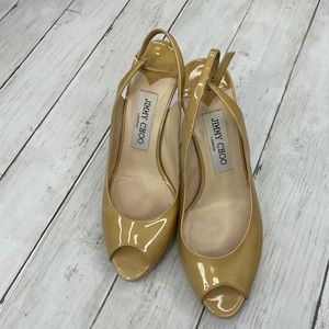 Jimmy Choo Nude Open Toe Heels - SZ 37 EU- 6.5 U.S